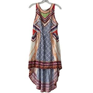 Flying Tomato Multicolor and Lace Detail on Back High-low Hem Dress Size S